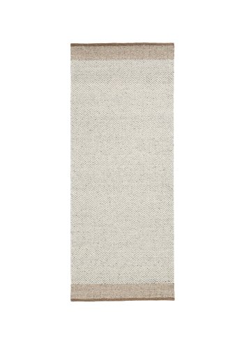 KAVE HOME Nifelia l�ber gulvt�ppe, rektangul�r - beige jacquard uld (200x80)
