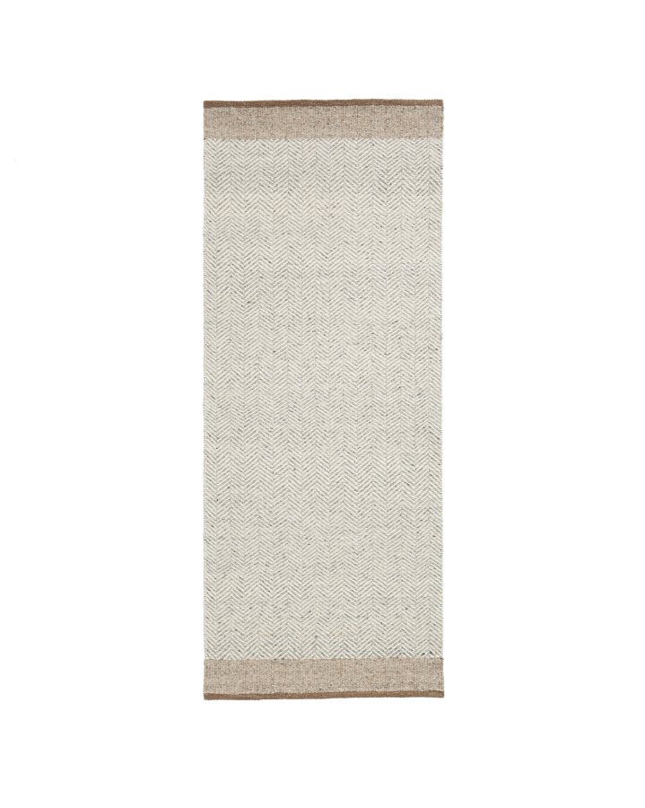 KAVE HOME Nifelia l�ber gulvt�ppe, rektangul�r - beige jacquard uld (200x80)