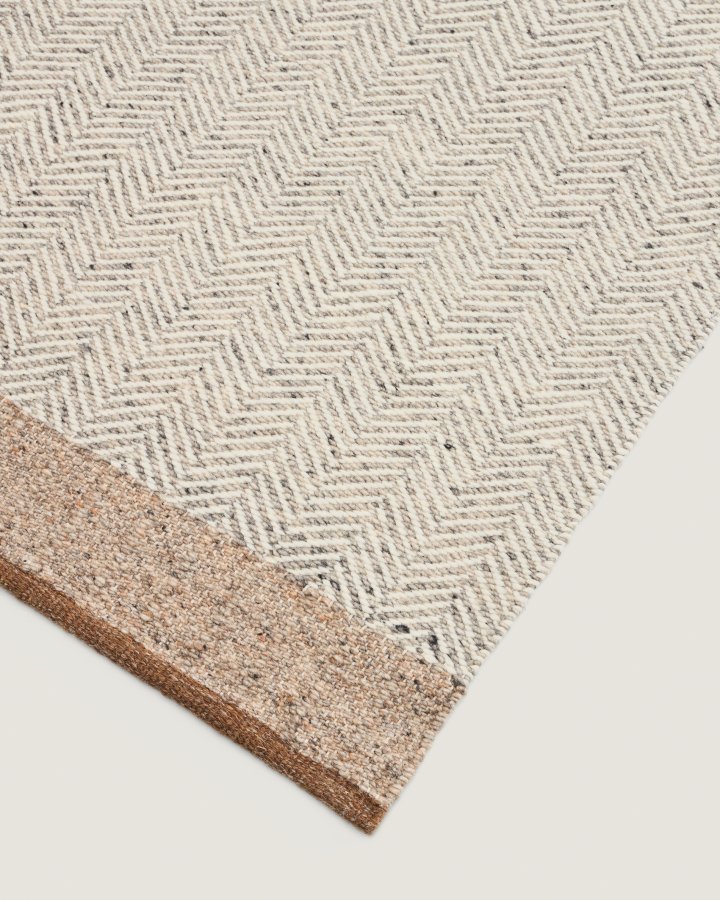 KAVE HOME Nifelia l�ber gulvt�ppe, rektangul�r - beige jacquard uld (200x80)
