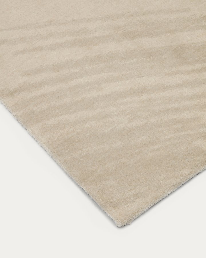 KAVE HOME Empuries l�ber gulvt�ppe, rektangul�r - beige syntetiske fibre (200x80)