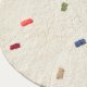 KAVE HOME Epifania gulvt�ppe, rund - hvid bomuld med multifarvede prikker (�100)