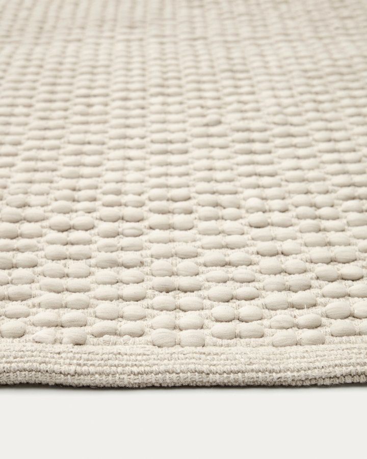 KAVE HOME Mascarell-teppe, bomull og polyester i hvitt, 200 x 300 cm