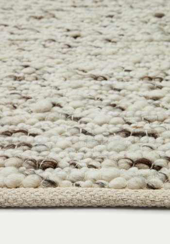 KAVE HOME Manilva-teppe i ull og brun bomull, 200 x 300 cm