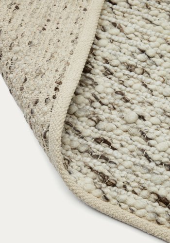 KAVE HOME Manilva-teppe i ull og brun bomull, 200 x 300 cm