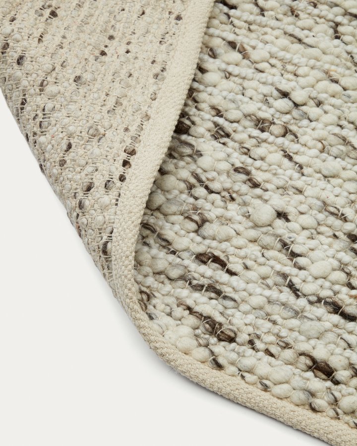 KAVE HOME Manilva-teppe i ull og brun bomull, 200 x 300 cm