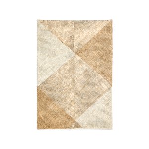 KAVE HOME Maelan rutete teppe i jute og bomull 160 x 230 cm