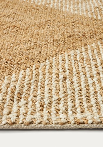 KAVE HOME Maelan rutete teppe i jute og bomull 160 x 230 cm