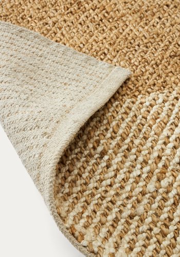 KAVE HOME Maelan rutete teppe i jute og bomull 160 x 230 cm