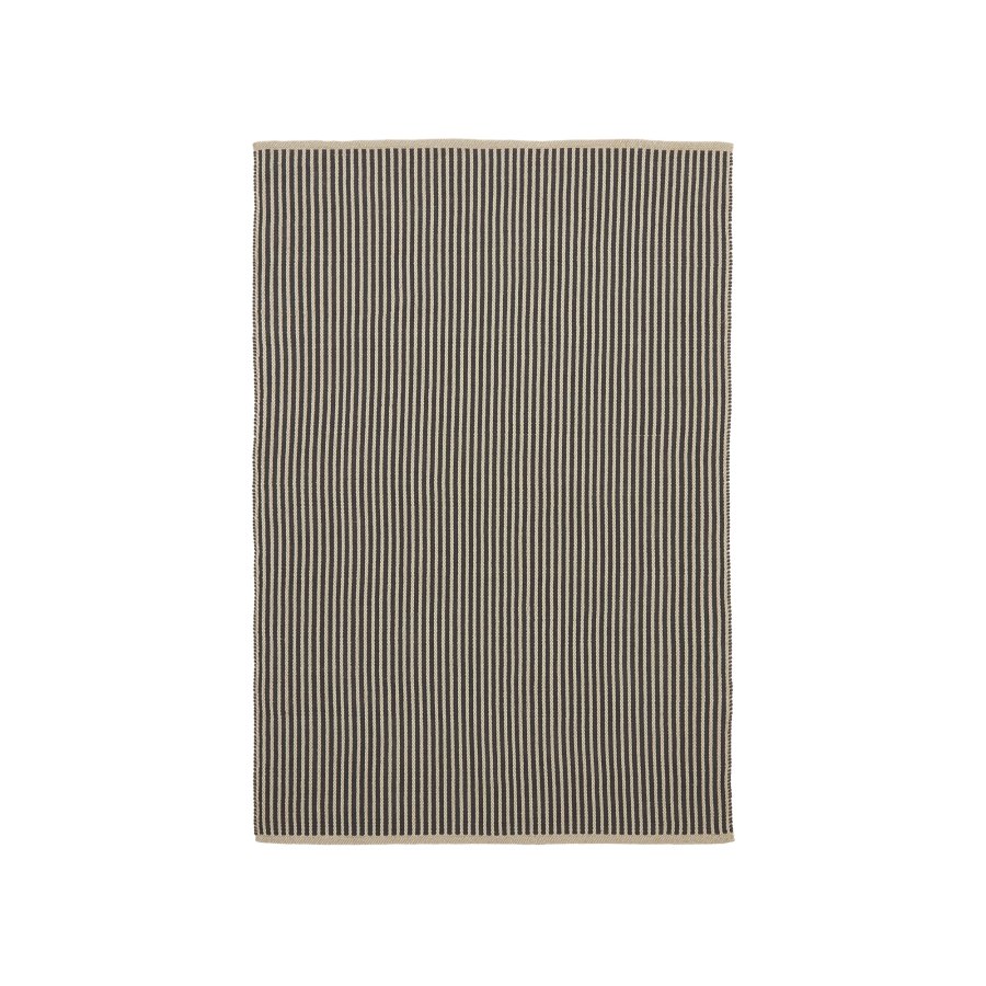 KAVE HOME Satanca beige og svart stripete teppe laget av syntetiske fibre 160 x 230 cm