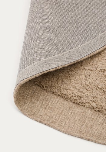 KAVE HOME Marely gulvt�ppe, rund - beige uld (�200)