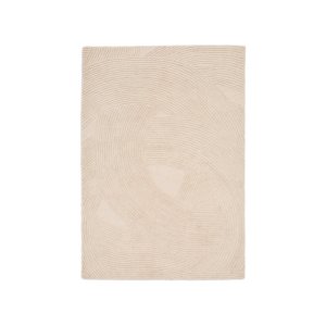 KAVE HOME Domm teppe, rektangulr beige ull (160x230)