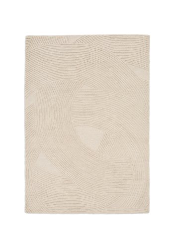 KAVE HOME Domm teppe, rektangulr beige ull (160x230)