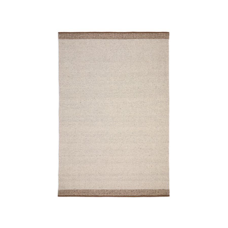 KAVE HOME Nifelia jacquardteppe i beige ull, 160 x 230 cm