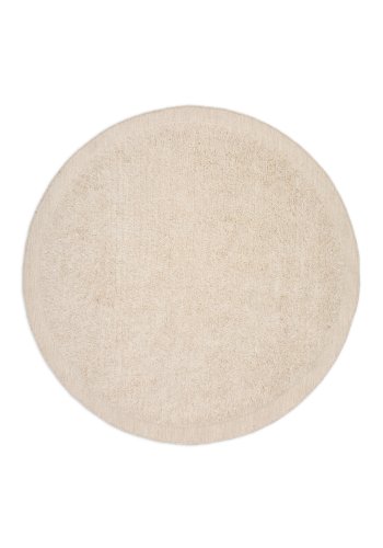 KAVE HOME Marely rundt, hvitt, ullteppe, 200 cm