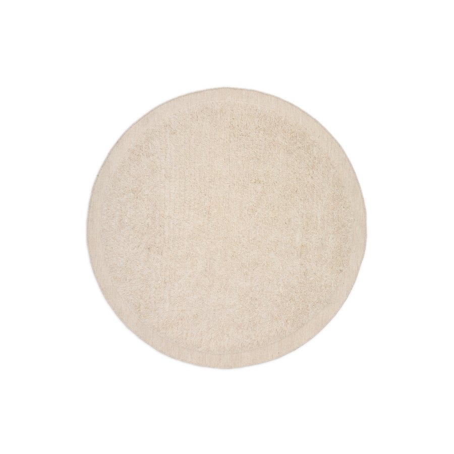 KAVE HOME Marely rundt, hvitt, ullteppe, 200 cm