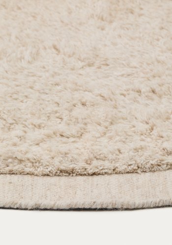 KAVE HOME Marely rundt, hvitt, ullteppe, 200 cm