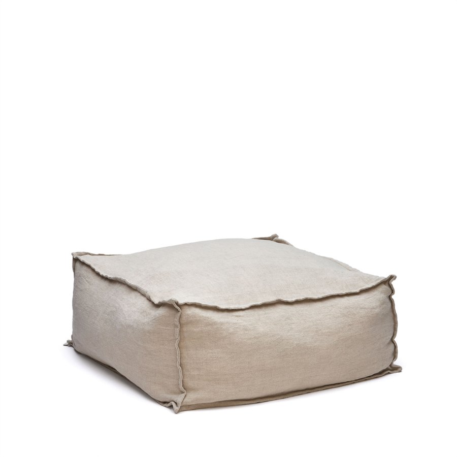 KAVE HOME Forallac puf, kvadratisk - beige h�r (50x50)