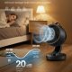 SONGMICS Bordventilator, Stille Ventilator 20 dB, Luftcirkulator LED Display, Fjernbetjening, Effektiv K�ling, 70&deg; Oscillation, 8 Hastigheder, 12 Timer, Bl�ksort XFC001B1EU
