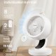 SONGMICS XFC001W1EU Lydl�s bordventilator 20dB med fjernbetjening, kraftfuld luftcirkulator, 70&deg; oscillation, 8 hastigheder, 12 timer, Cloud White
