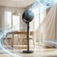 SONGMICS Standerventilator, Lydl�s Ventilator 20 dB med Fjernbetjening, Luftcirkulator med 120&deg; & 135&deg; Oscillation, 15 Hastigheder, 15-timers Timer, 3 Tilstande, H�jdejusterbar, Bl�ksort XFC002B1EU