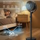 SONGMICS Standerventilator, Lydl�s Ventilator 20 dB med Fjernbetjening, Luftcirkulator med 120&deg; & 135&deg; Oscillation, 15 Hastigheder, 15-timers Timer, 3 Tilstande, H�jdejusterbar, Bl�ksort XFC002B1EU
