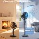 SONGMICS Standerventilator, Lydl�s Ventilator 20 dB med Fjernbetjening, Luftcirkulator med 120&deg; & 135&deg; Oscillation, 15 Hastigheder, 15-timers Timer, 3 Tilstande, H�jdejusterbar, Bl�ksort XFC002B1EU