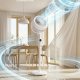 SONGMICS Lydl�s Standerventilator 20 dB, Med Fjernbetjening, Kraftig Luftcirkulator, 120&deg;+135&deg; Oscillation, 15 Hastigheder, 15-timers Timer, 3 Tilstande, Justerbar H�jde, Cloud White XFC002W1EU