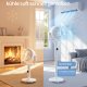 SONGMICS Lydl�s Standerventilator 20 dB, Med Fjernbetjening, Kraftig Luftcirkulator, 120&deg;+135&deg; Oscillation, 15 Hastigheder, 15-timers Timer, 3 Tilstande, Justerbar H�jde, Cloud White XFC002W1EU