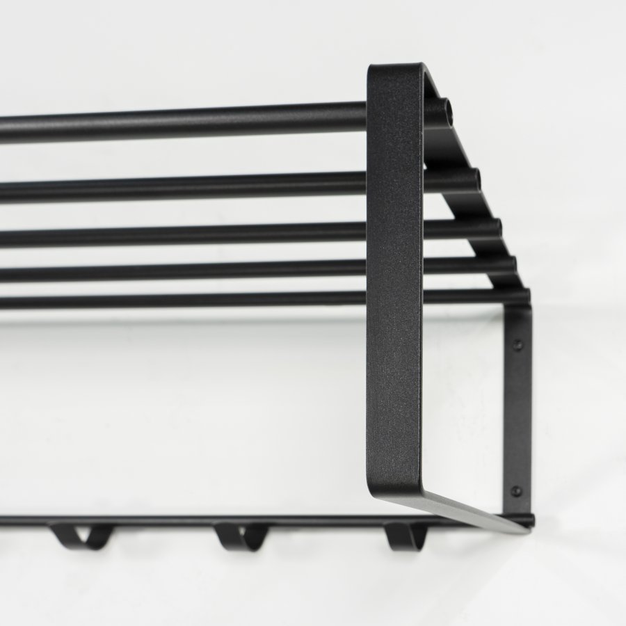 SPINDER DESIGN Rex 2 XL hattehylle, m. 7 kroker - svart stl (B:100)