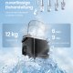 SONGMICS isterningmaskine, isterningmaskine med selvrensning, p� 6 minutter, 9 isterninger i 2 st�rrelser, 12 kg p� 24 timer, b�rbar, k�kken, WG, fest, camping, bl�ksort XZB001B1EU