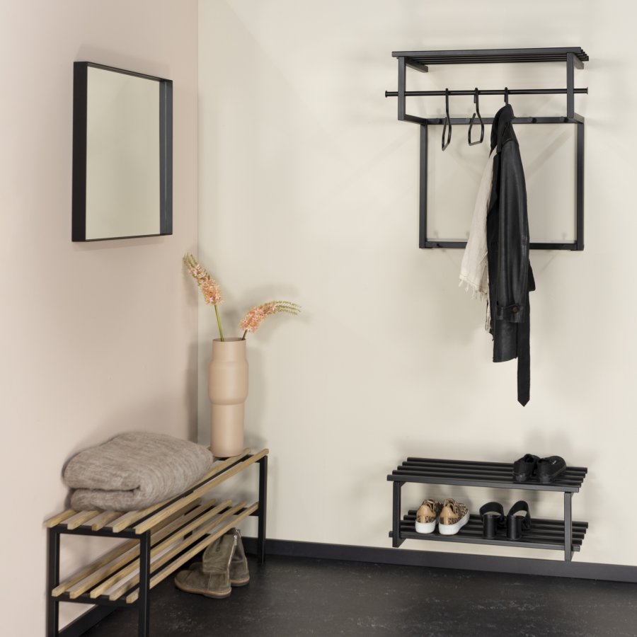 SPINDER DESIGN Rizzoli/Marco Black Edition hattehylde, m. 10 knager og 1 bjlestang - sort stl