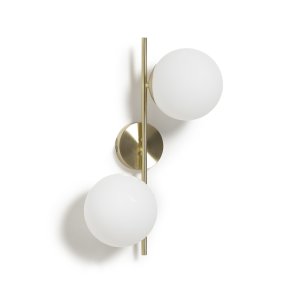KAVE HOME Mahala Vägglampa - Vitt Frostat Glas och Mässingsstl