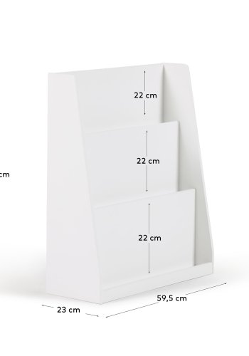 KAVE HOME Adiventina barnebokhylle, rektangulr - hvit MDF (59,5x23)