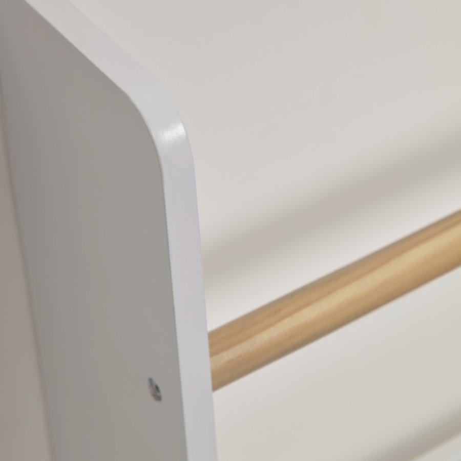 KAVE HOME Gopi vegghylle for barn, rektangulr - hvit MDF og naturlig furu