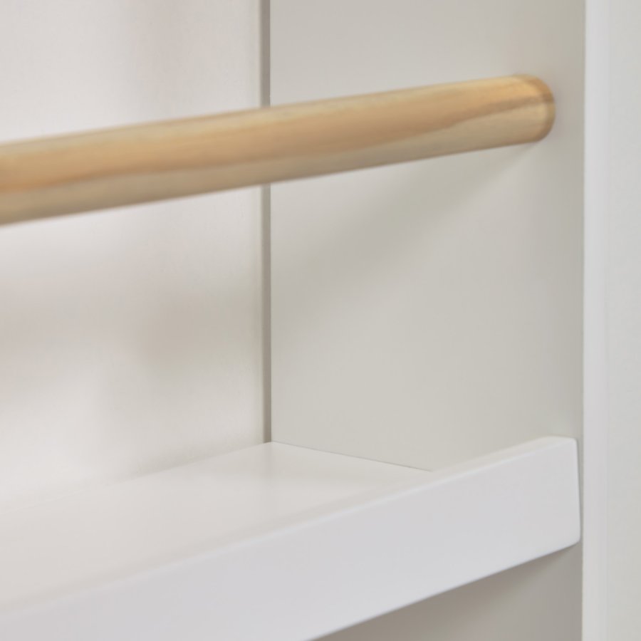 KAVE HOME Gopi vegghylle for barn, rektangulr - hvit MDF og naturlig furu