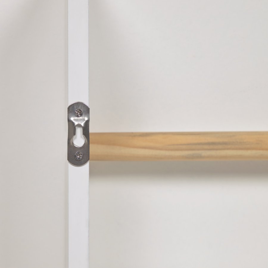 KAVE HOME Gopi vegghylle for barn, rektangulr - hvit MDF og naturlig furu