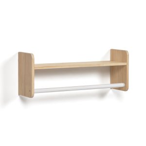 KAVE HOME Florentina vghylde til brn, m. bjlestang - hvid MDF og natur fyrretr (52.5x15)