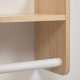KAVE HOME Florentina vegghylle for barn, med hengestang - hvit MDF og naturlig furu (52,5x15)