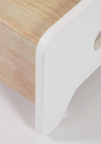 KAVE HOME Cecilia barnekrakk, rektangulr - hvit MDF og naturlig furu (32x29)