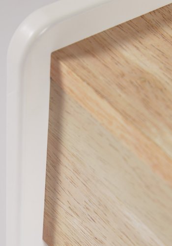 KAVE HOME Cecilia barnekrakk, rektangulr - hvit MDF og naturlig furu (32x29)