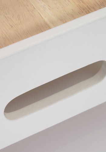 KAVE HOME Cecilia barnekrakk, rektangulr - hvit MDF og naturlig furu (32x29)