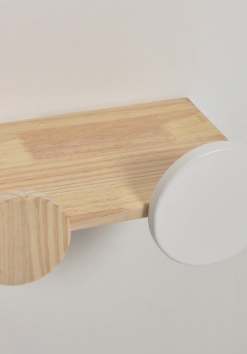 KAVE HOME Diti vegghylle for barn, rektangulr - hvit/turkis MDF og naturlig furu