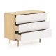KAVE HOME Anielle kommode, m. 3 skuffer - gr/naturlig ask finer/asketre