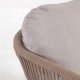 KAVE HOME Catalina 3-manns hagesofa, med armlener og puter - beige tau og naturlig akasietre