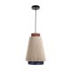 KAVE HOME Yuvia-taklampe i bomull med en beige, bl og terrakotta-finish