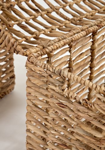 KAVE HOME Xuliana Korb, mit Deckel - natürliche Wasserhyazinthe (2er-Set)