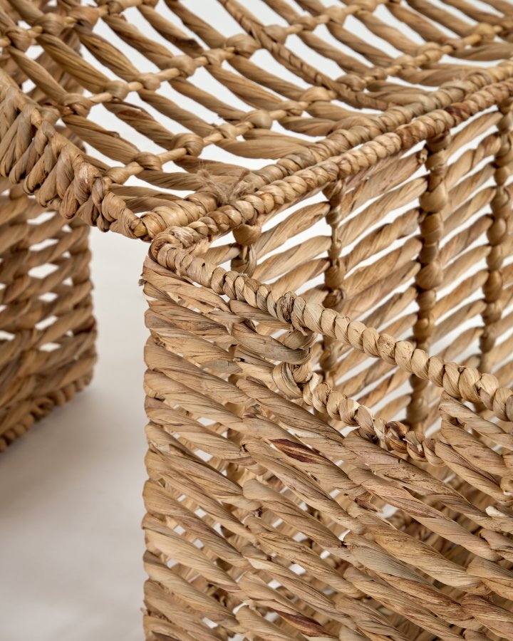 KAVE HOME Xuliana Korb, mit Deckel - natürliche Wasserhyazinthe (2er-Set)