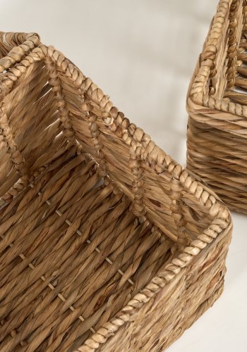 KAVE HOME Xuliana Korb, mit Deckel - natürliche Wasserhyazinthe (2er-Set)