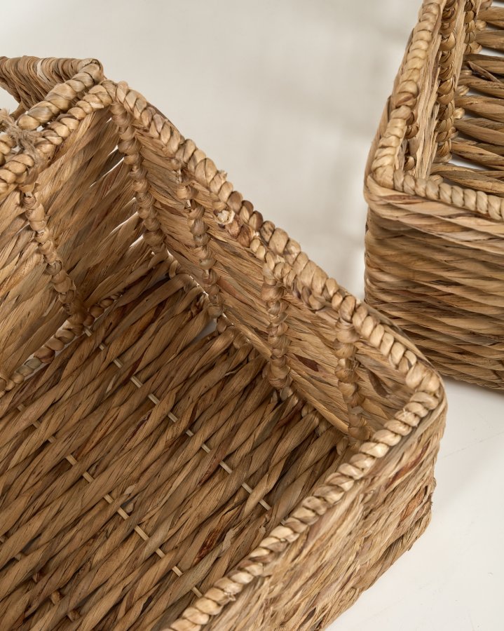 KAVE HOME Xuliana Korb, mit Deckel - natürliche Wasserhyazinthe (2er-Set)