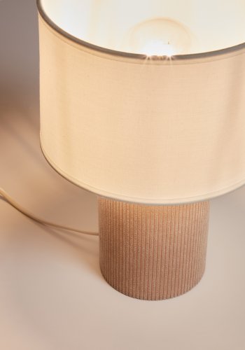 KAVE HOME Bianella bordlampe i flyel i beige
